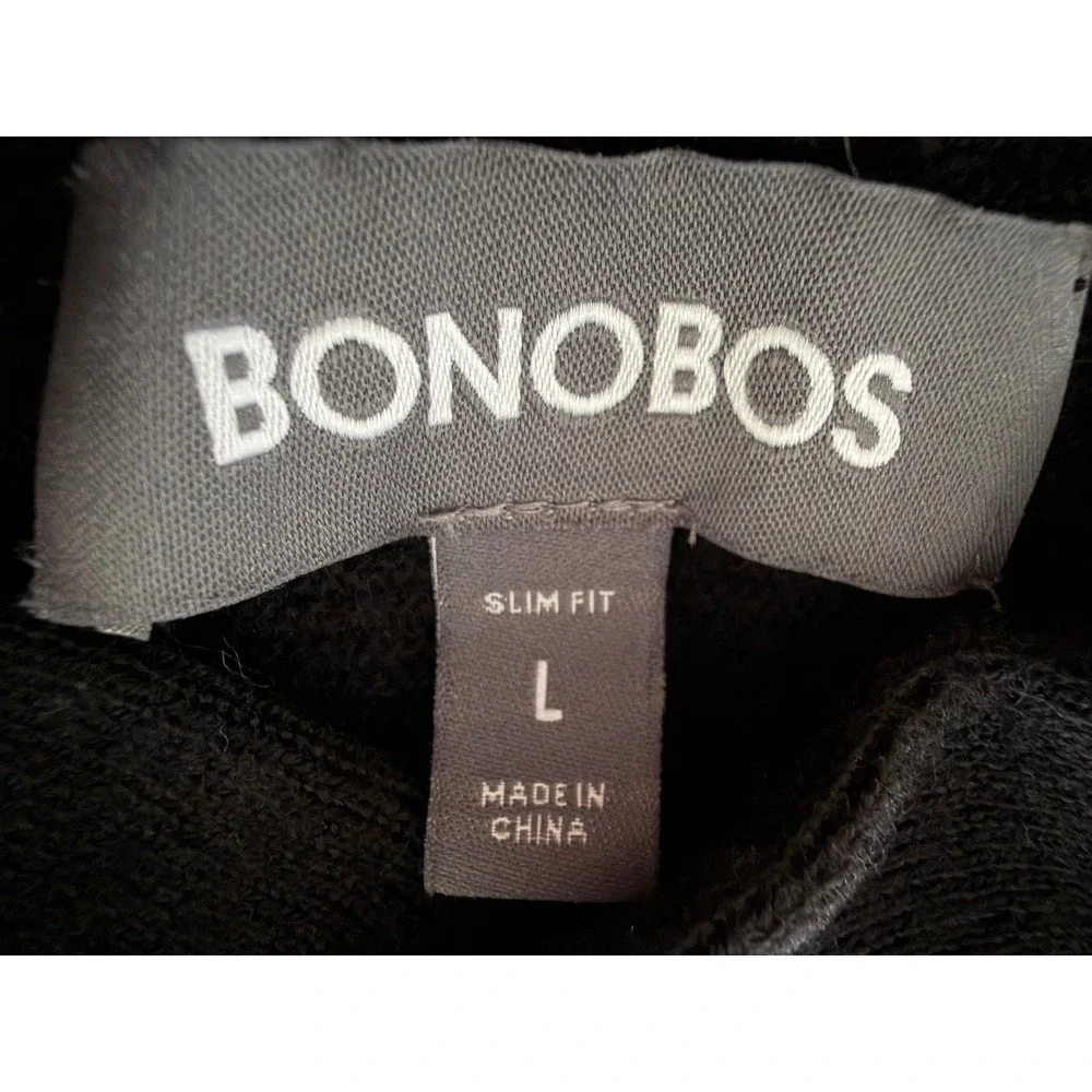 Bonobos Mens Slim Fit Extra Fine Merino Wool Henley Sweater Black Large L